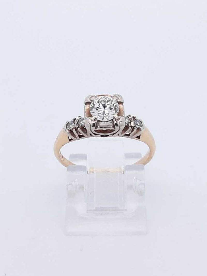 0.57 Cttw Diamond & 14k Yellow Gold Ring Size 5.5 2.3 Grams Fw0222orxdu