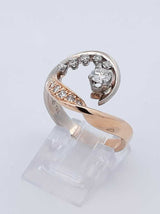 0.85 Cttw Diamond & 14k Two-tone Gold Wave Ring 5.9 Grams Size 7 Fw1025prxdu