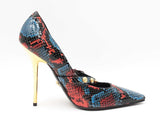 Versace Decollete Medusa Multicolor Python Stiletto Heels Size Eu 39 Fw0225lzxdu