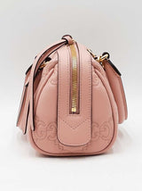 Gucci Mini Convertible Boston Bag In Pink Gg Matelassé Leather Fw1125ixzdu