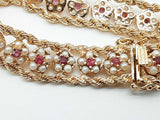Rubies White Pearls 14k Yellow Gold 33.4g Bracelet 6.75 In Do0326orxzde