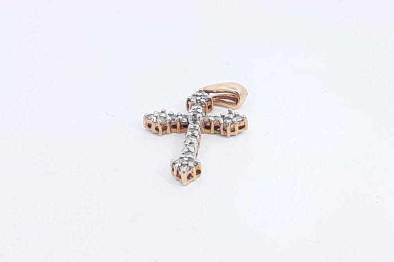 Approx. 0.24ctw Diamond Cross Pendant In 10k Yellow Gold 1.1 Grams Eb1124prsa