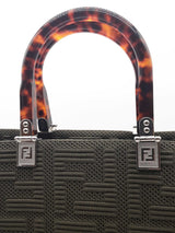 Fendi Sunshine Olive Green Fabric Ff Logo Tote Bag Eb0726lixzde