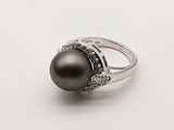 Gray Pearl 14k White Gold 7.7g Ring Size 7.25 Do0626rrxde
