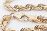 14k Yellow Gold Rope Chain Necklace 54 Grams 21.5 Inch