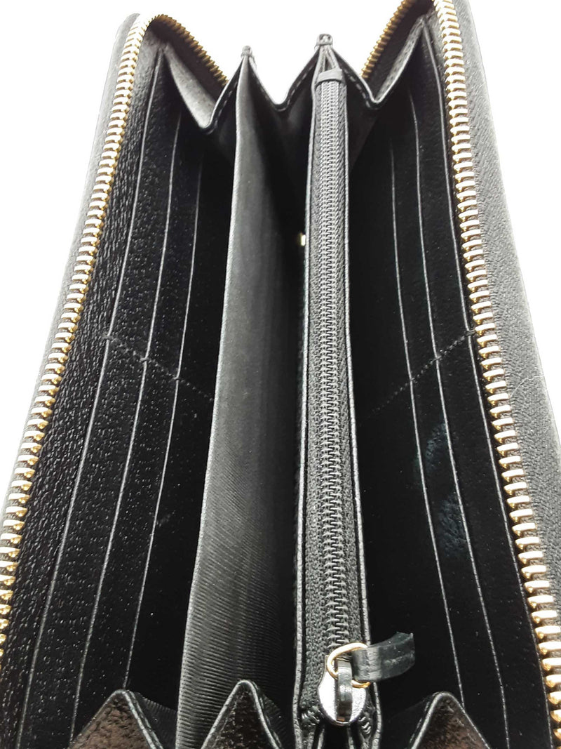 Gucci Black Marmont Metallic Strawberry & Cherry Zip Around Wallet  Eb0325lrxde