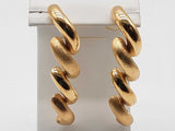 10k Yellow Gold 13.4g Spiral Drop Stud Earrings Do1224pwxde