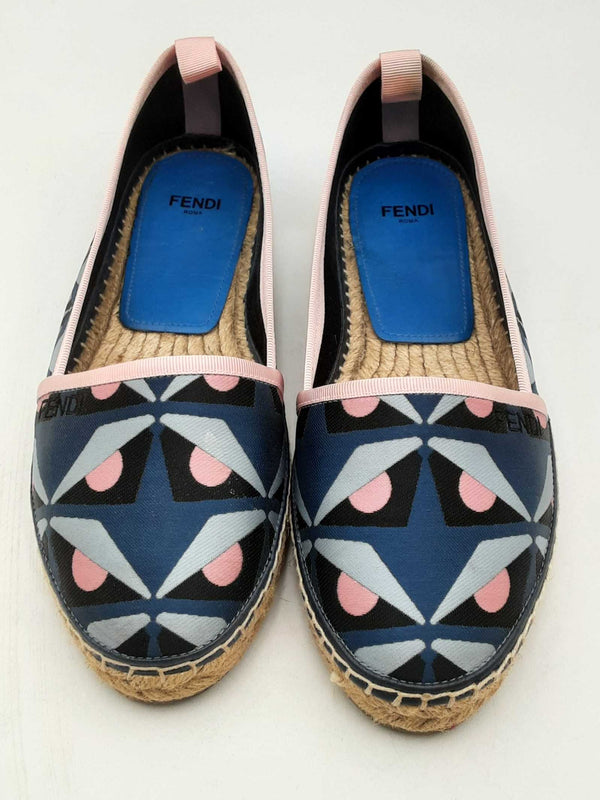 Fendi Monster Eyes Print Espadrilles Size 37 Eb0824lxzsa