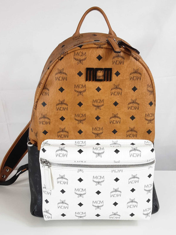 Mcm Monogram Stark Tricolor Monogram Visetos Coated Canvas Backpack Sd0925ocrde