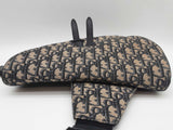 Christian Dior Saddle Tan Navy Oblique Logo Canvas Crossbody Bag Do0425loxzde
