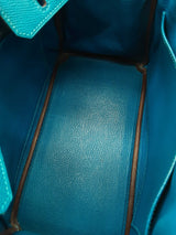 Hermes Birkin 25 Mykonos Blue Epsom Palladium Handbag Do0925lsxzxde