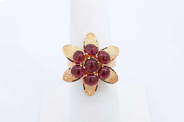 Garnet Ring In 22k Yellow Gold 7.3 Grams Size 6.5 Eb0724wxzdu