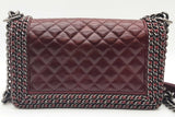 Chanel Quilted Burgundy Leather  Chain Aroung Boy Bag Eb0726lixzde