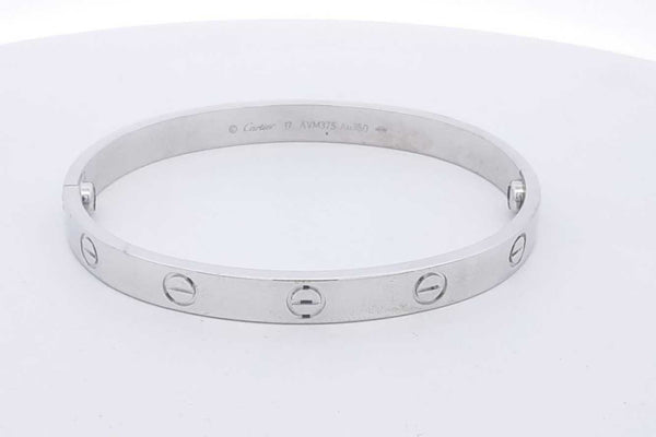 Cartier 18k White Gold Love Bracelet 33.4 Grams Size 17 Eb1224pxxzsa