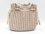 Michael Kors Willa Pleated Logo Vanilla Cream Tote Bag Sd1225rzde