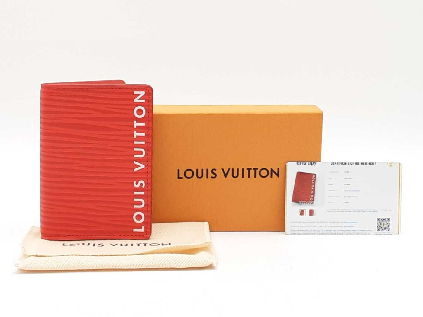Louis Vuitton Pocket Organizer In Red Epi Xl Grained Leather