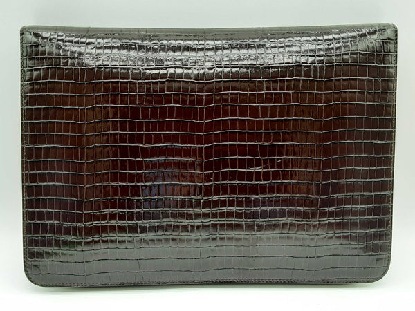 Tom Ford Brown Croc Embossed Leather Portfolio Do0125rxzde