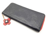Louis Vuitton Blooming Flower Clemence Wallet In Navy Blue Monogram Empreinte Leather Fw0726lwrdu