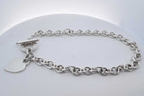 Tiffany & Co. 925 Sterling Toggle Clasp Choker Necklace & Heart Tag Eb0526orxdu