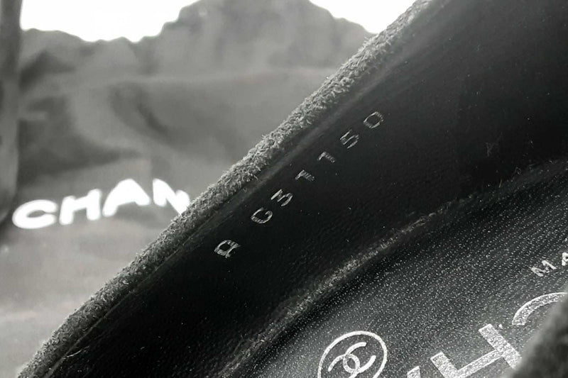 Chanel Black Suede Pumps Size 36.5 C Eb0425lxzsa