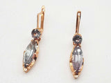 14k Rose Gold 7.8g Synthetic Sapphire Clasp Earrings Do1224oczde