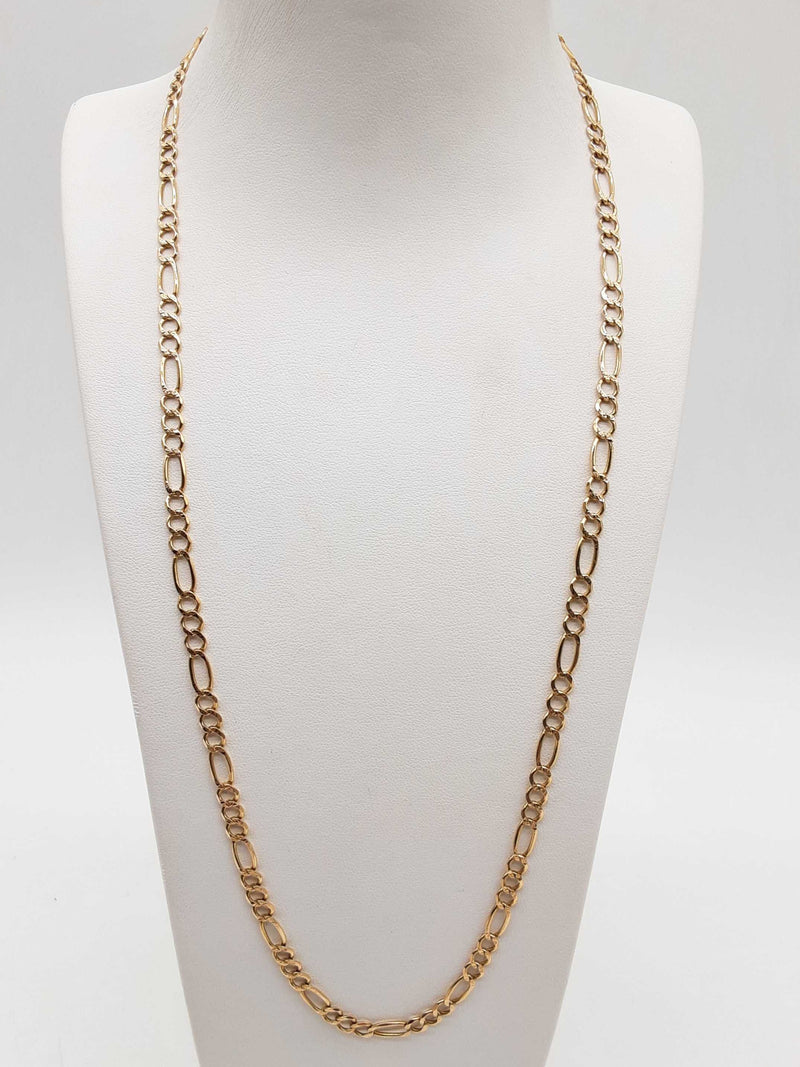 14k Yellow Gold 13.7g Figaro Chain 23 In Do0824pixde