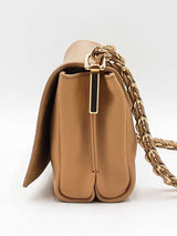 Fendi Pequin Claudia Shoulder Bag In Embossed Tan Leather Fw0925lordu