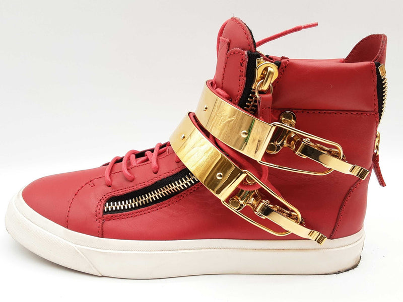 Giuseppe Zanotti Double Buckle London Red Leather Shoes Size Eu 39 Do0125ixde