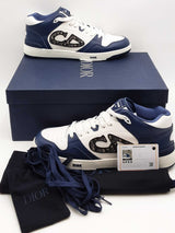 Christian Dior B57 Blue & White Leather Sneakers Size 46 Eb0926orxsa