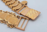 18k Yellow Gold Coin Style Link Bracelet 26.9 Grams 7 Inch Eb0426oxxzsa