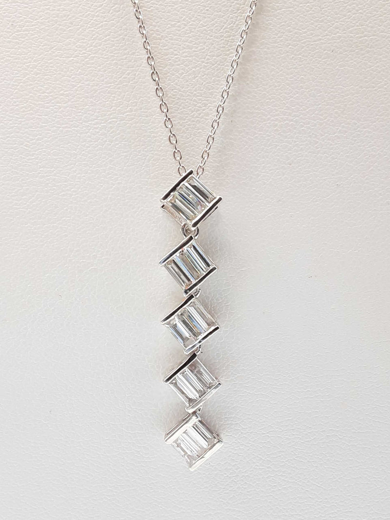 1.17 Cttw Diamonds 0.925 Silver 3.8g Drop Pendant Chain 19 In Do0525erde