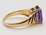 Emerald Cut Amethyst 14k Yellow Gold 4.2g Ring Size 6.5 Do0825oxzde