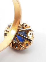 Sapphire & Diamond Halo Ring In 14k Yellow Gold 3.5 Grams Size 7 Fw0625orxdu