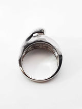 1.13 Cttw Diamond & 14k White Gold Multi-row Cocktail Ring 7.9 Grams Size 7 Fw0726rrxdu