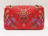Gucci Marmont Medium Shoulder Bag In Red Silk Jacquard Fw0826crzdu