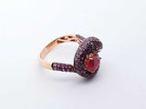 Boucheron 18k Rose Gold Ruby Pink Sapphire Python Ring Size 7 Lh0124lxzxde