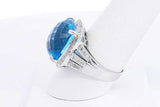 Blue Gemstone & Diamond Ring In 14k White Gold 2 Grams Size 8.75 Eb0724lxzsa