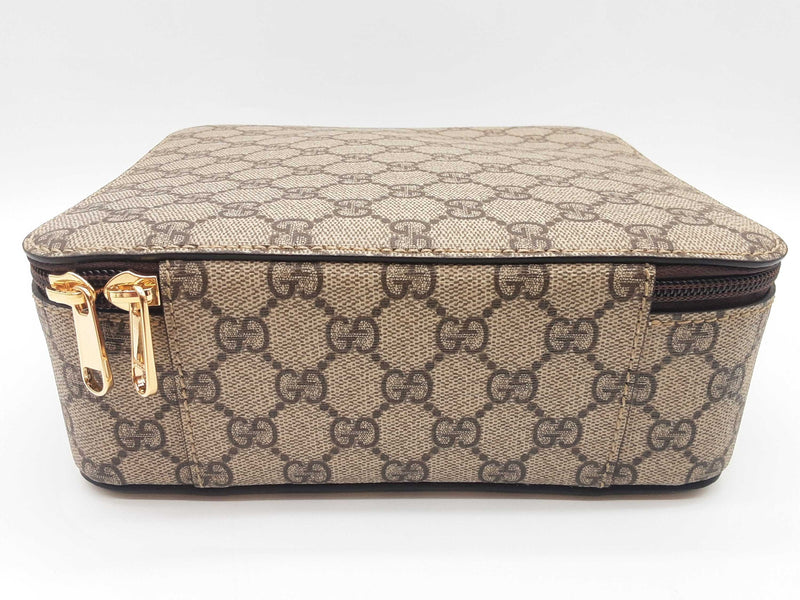 Gucci Tan Gg Supreme Coated Canvas Medium Packing Cube Do0325iorde