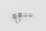 0.46cttw Diamond Stud Screwback Earrings In 14k White Gold 1.7 Grams Eb0926lxzsa