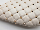 Valentino Garavani Ivory White Leather Rockstud Shoulder Bag Do0225sxzde