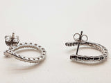 1.50 Cttw Lab Grown Diamonds 0.925 Silver 3.0g Curved Hoop Earrings Do0525lcrde