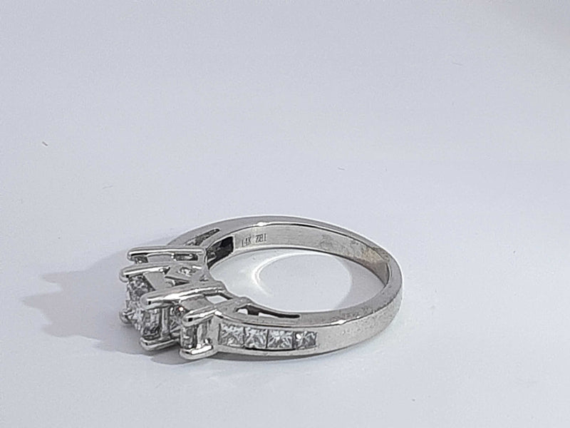 1.35 Cttw Diamond 14k White Gold Anniversary Ring 4.9 Grams Size 7 Aa0625cxzsa