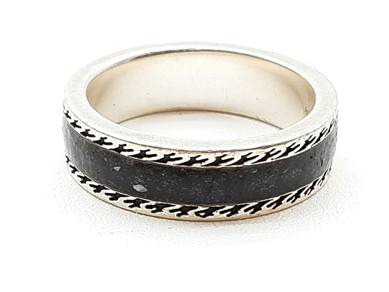 Gucci Gg Black Enamel 0.925 Silver 6.1g Ring Gucci Size 18 Do0225crde