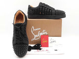 Christian Louboutin Louis Junior Spikes Black Suede Sneakers  Sz 40 Fw0426lcrdu