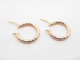 Twisted Textured Hoop Earrings In 14k Yellow Gold 1.8 Grams Fw0326llxdu