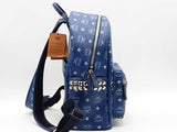 Mcm Monogram Stark Backpack Blue Aa0826wzxsa