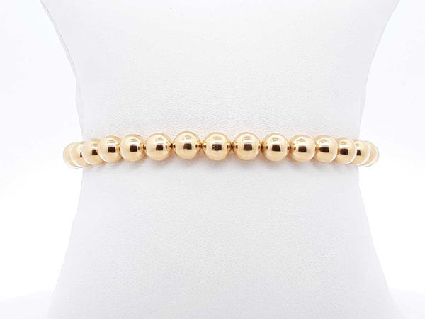 18k Yellow Gold Bead Chain Bracelet 7.8 Grams 7 Inch Fw0625prxdu