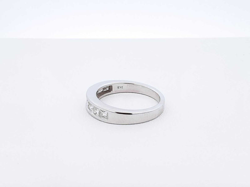 1.71 Cttw Diamond & 14k White Gold Channel Ring 4.7 Grams Size 7 Fw0925iwzdu