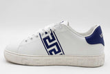 Versace Greca Detail White & Blue Leather Sneakers Sneakers Size 40 Eb1025exdu