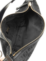 Fendi Chef Baguette Handbag In Black Zucchino Canvas & Leather Fw1125woxdu